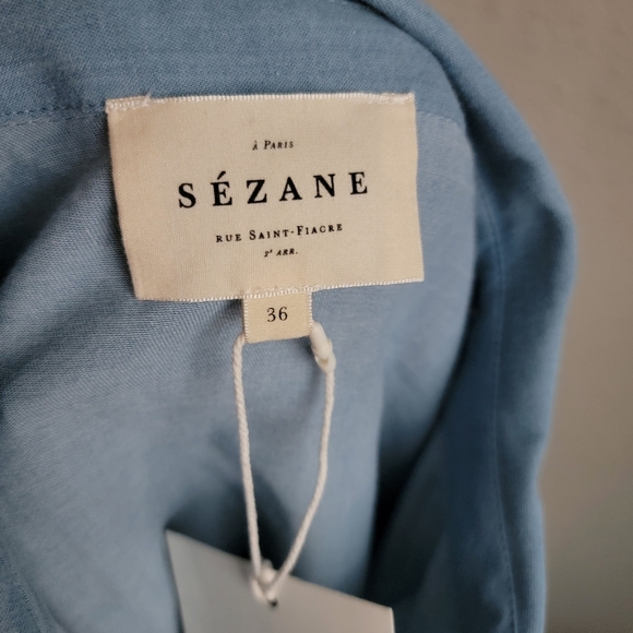 Sezane Helio Shirt in Chambray NEW - Picture 13 of 14